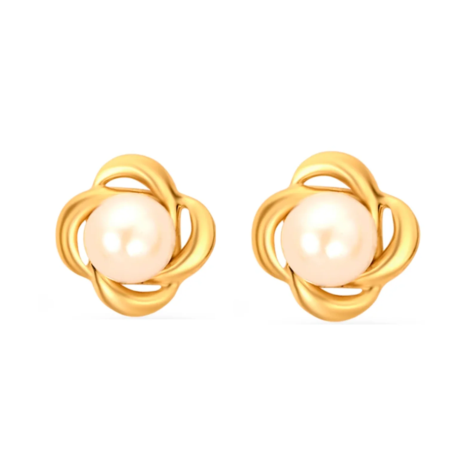 Golden Luminescence Pearl Studs