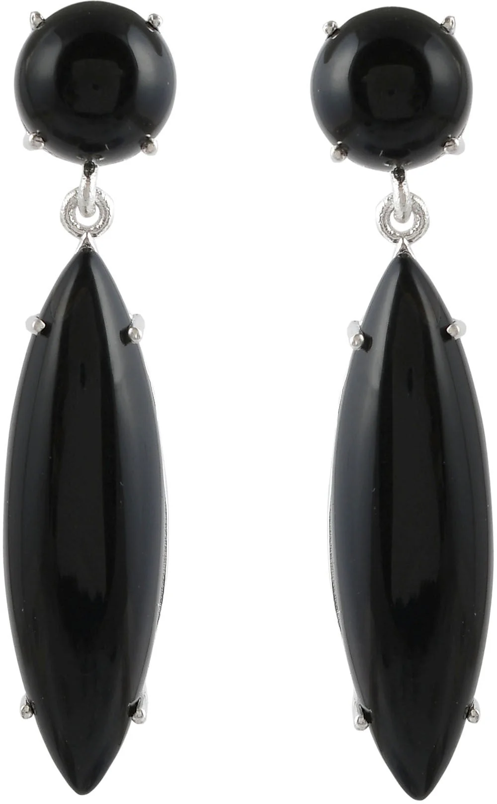 Natural Black Onyx Gemstone Dangler Drop Earrings for Women - Image 3
