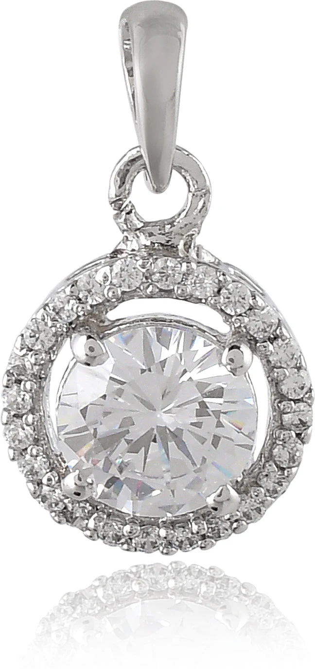 Timeless Round Solitaire Zirconia Crystal Pendant - Image 3