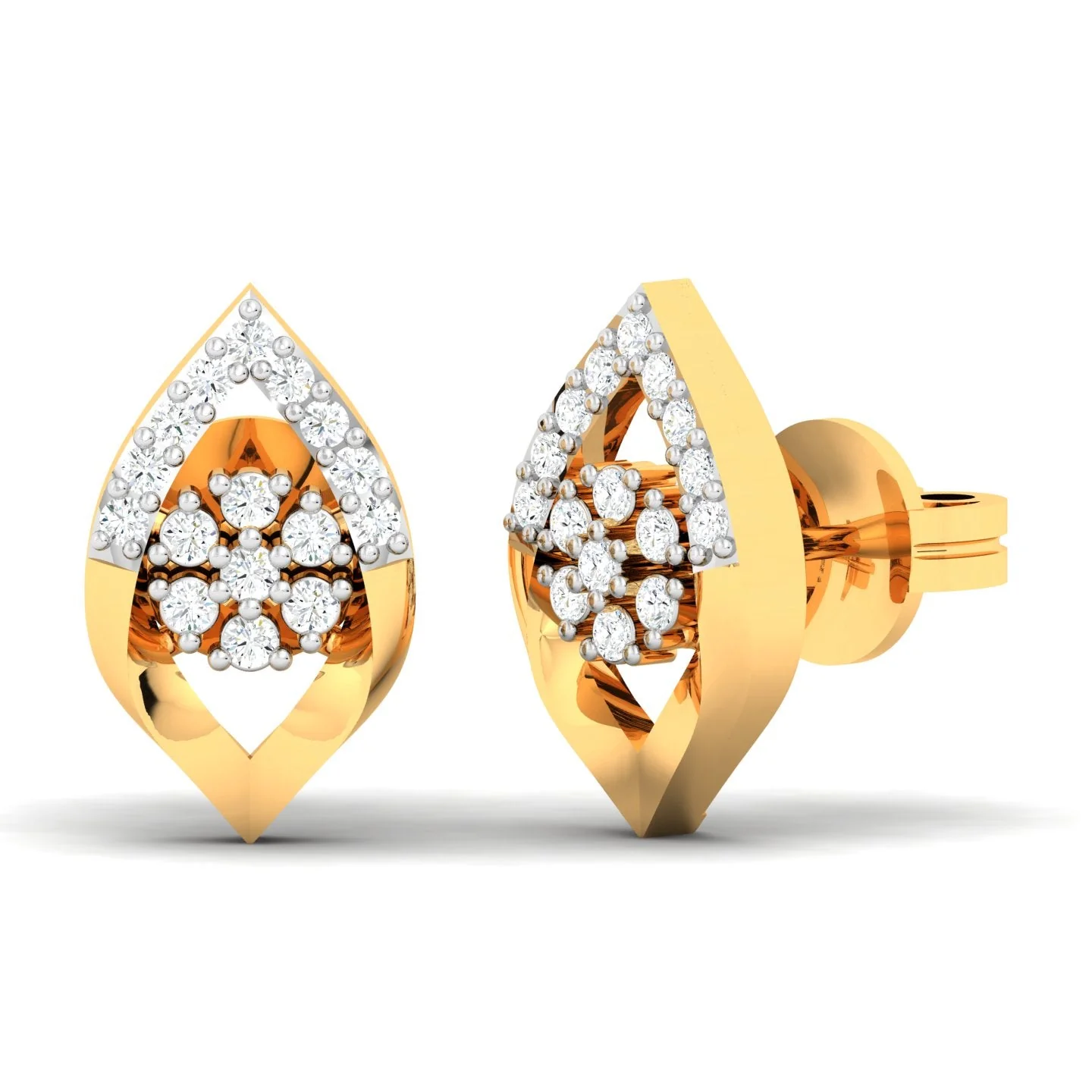 Gleaming Aura Bloom Stud Earrings