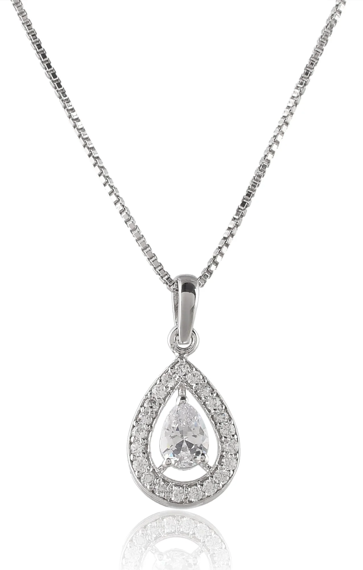 Radiant Zirconia Crystal Tear Pendant - Image 3
