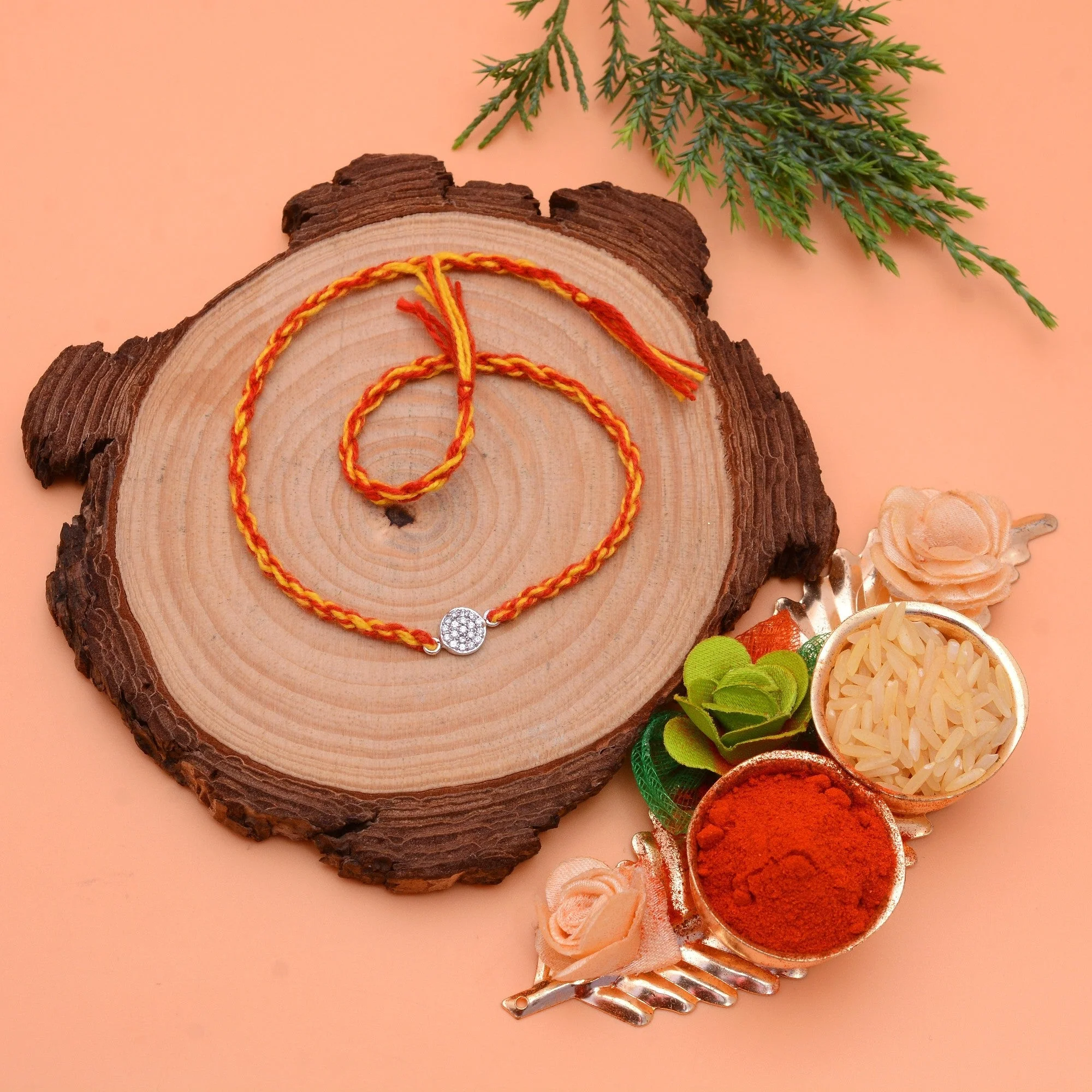 Radiant Zirconia Crystal Rakhi