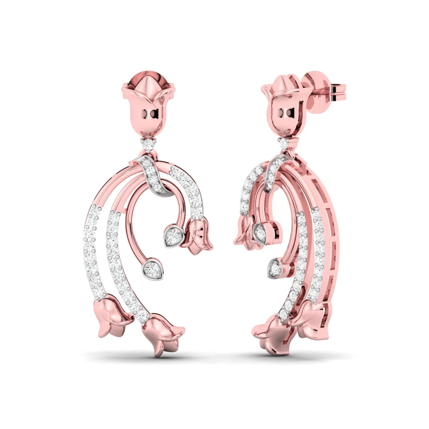 Celestial Rose Cascade Drop Earrings