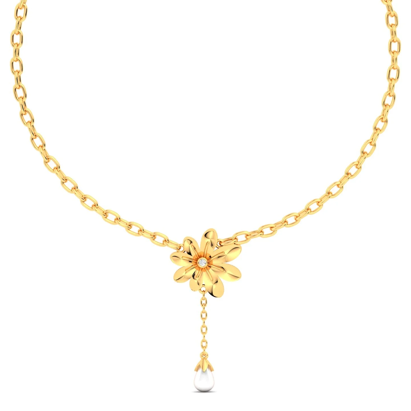 Blooming Petal Pearl Necklace
