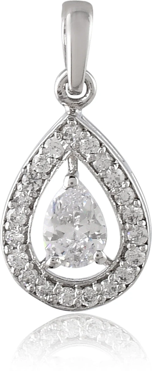 Radiant Zirconia Crystal Tear Pendant - Image 4