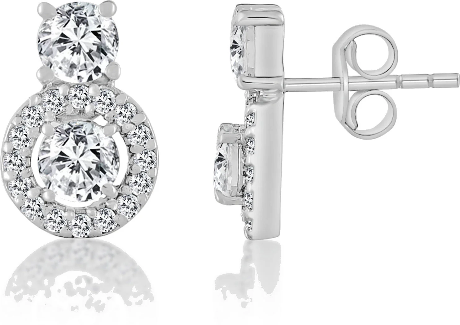 Sophisticated Zirconia Crystals Designer Stud Earrings - Image 2