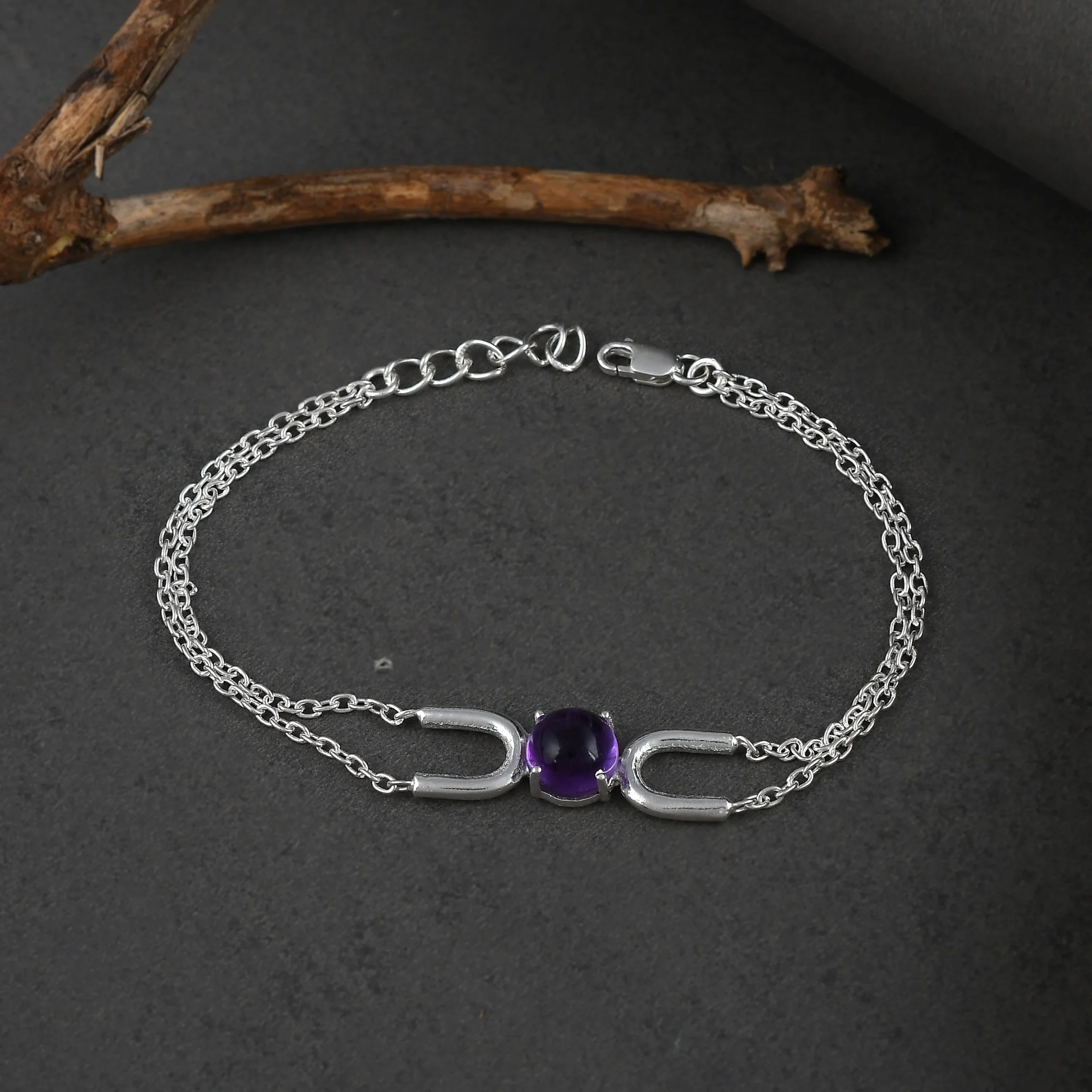 Amethyst Elegance Rakhi Bracelet