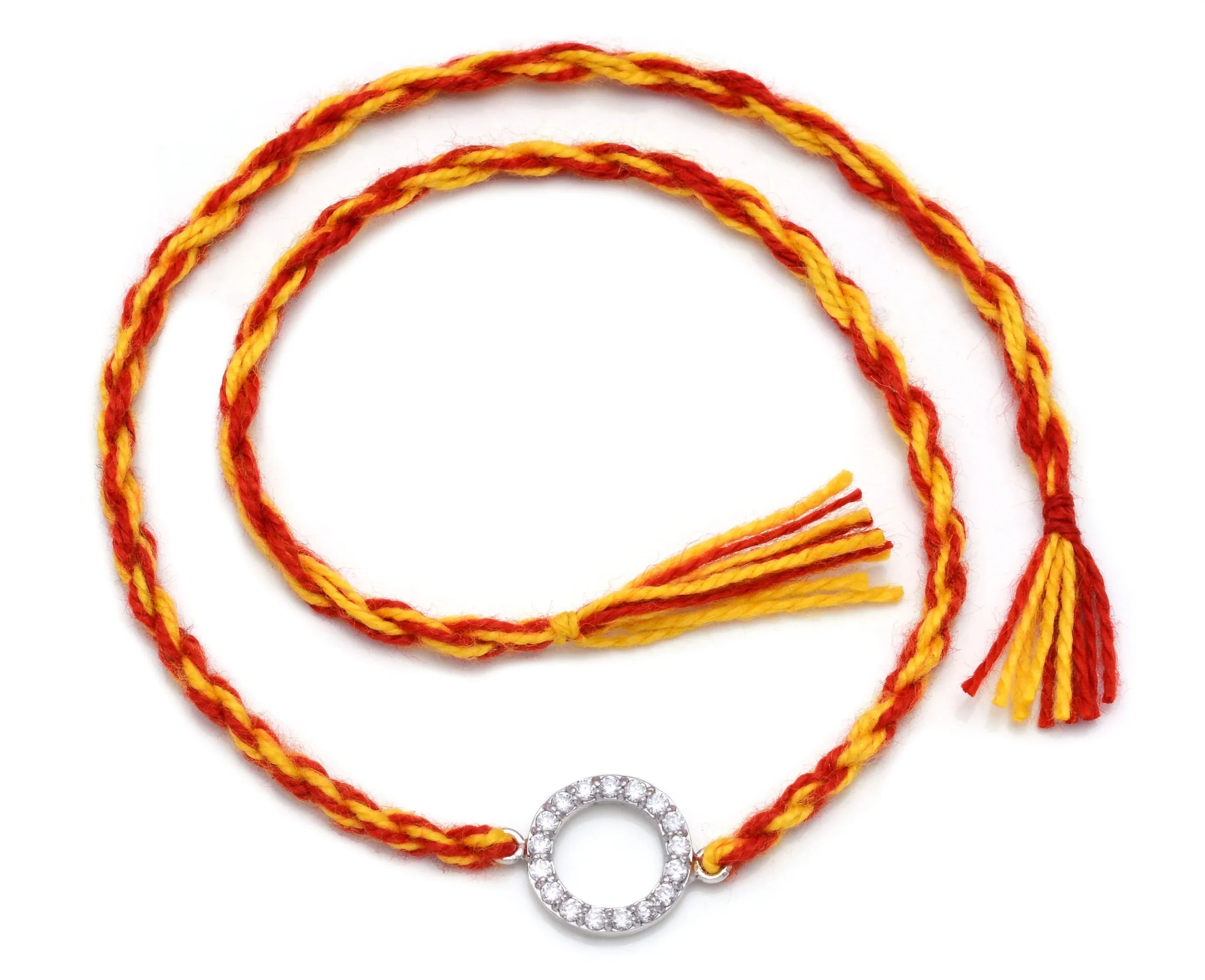 Zirconia Crystal Rakhi Set for Bhai & Bhabhi - Image 2