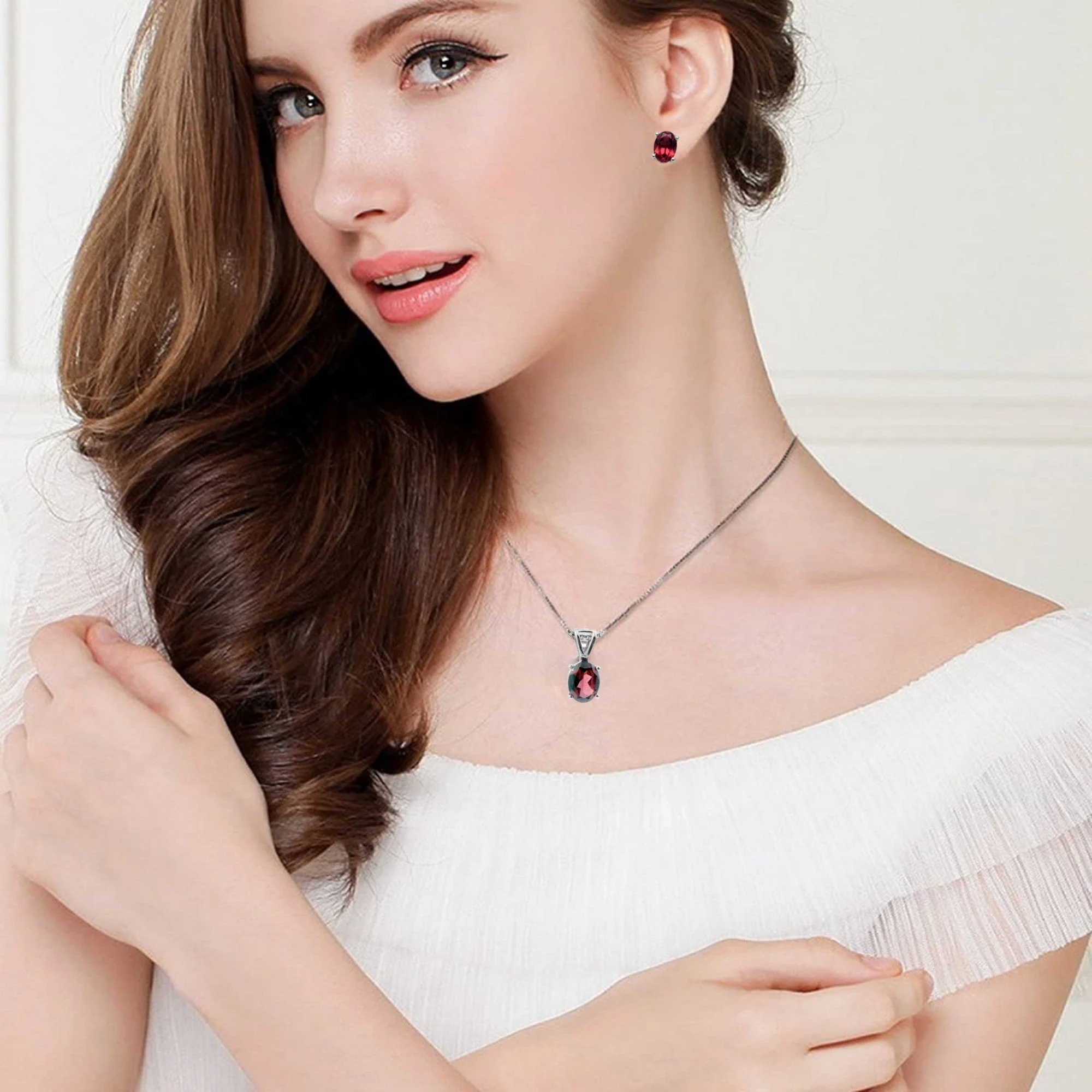 Radiant Natural Garnet Gemstone Pendant - Image 3