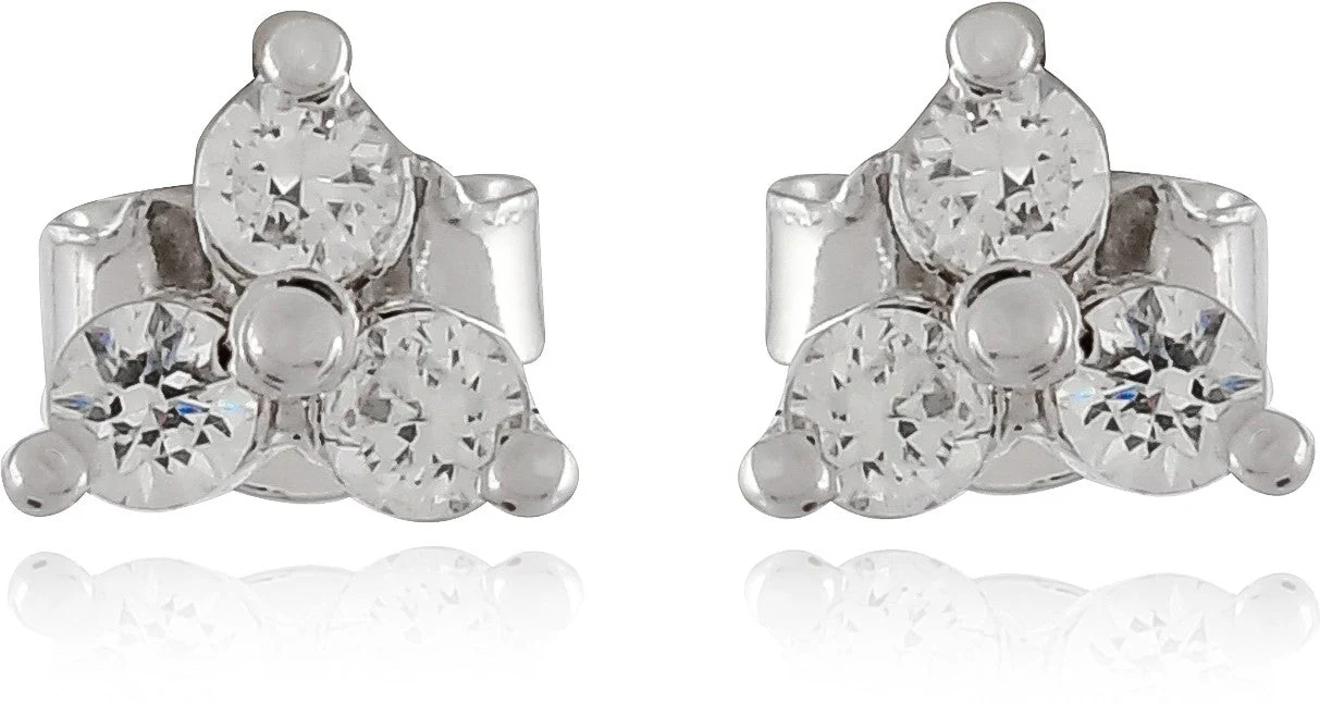 Elegant Zirconia Crystal 3-Dot Stud Earrings - Image 4