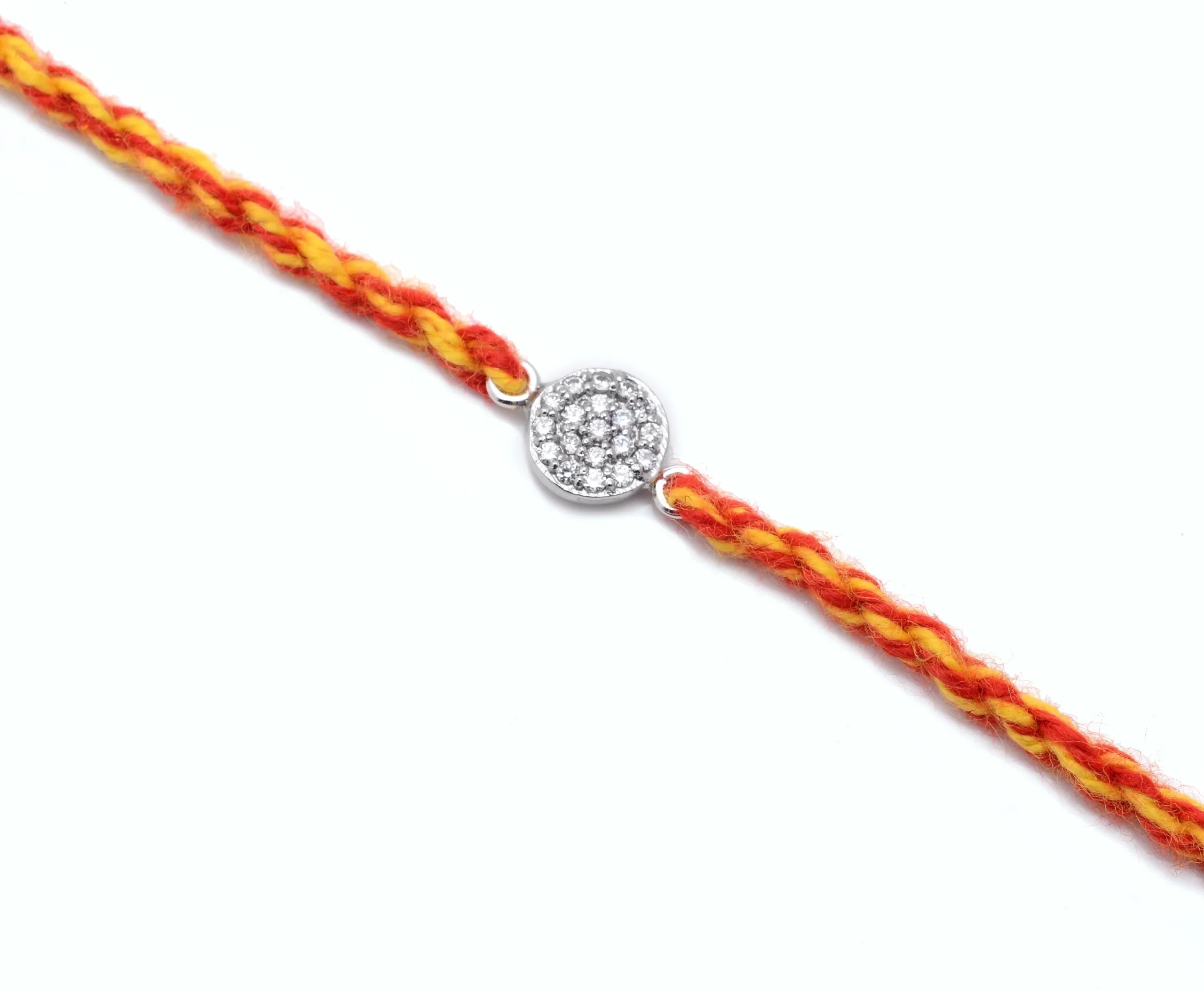 Radiant Zirconia Crystal Rakhi - Image 3
