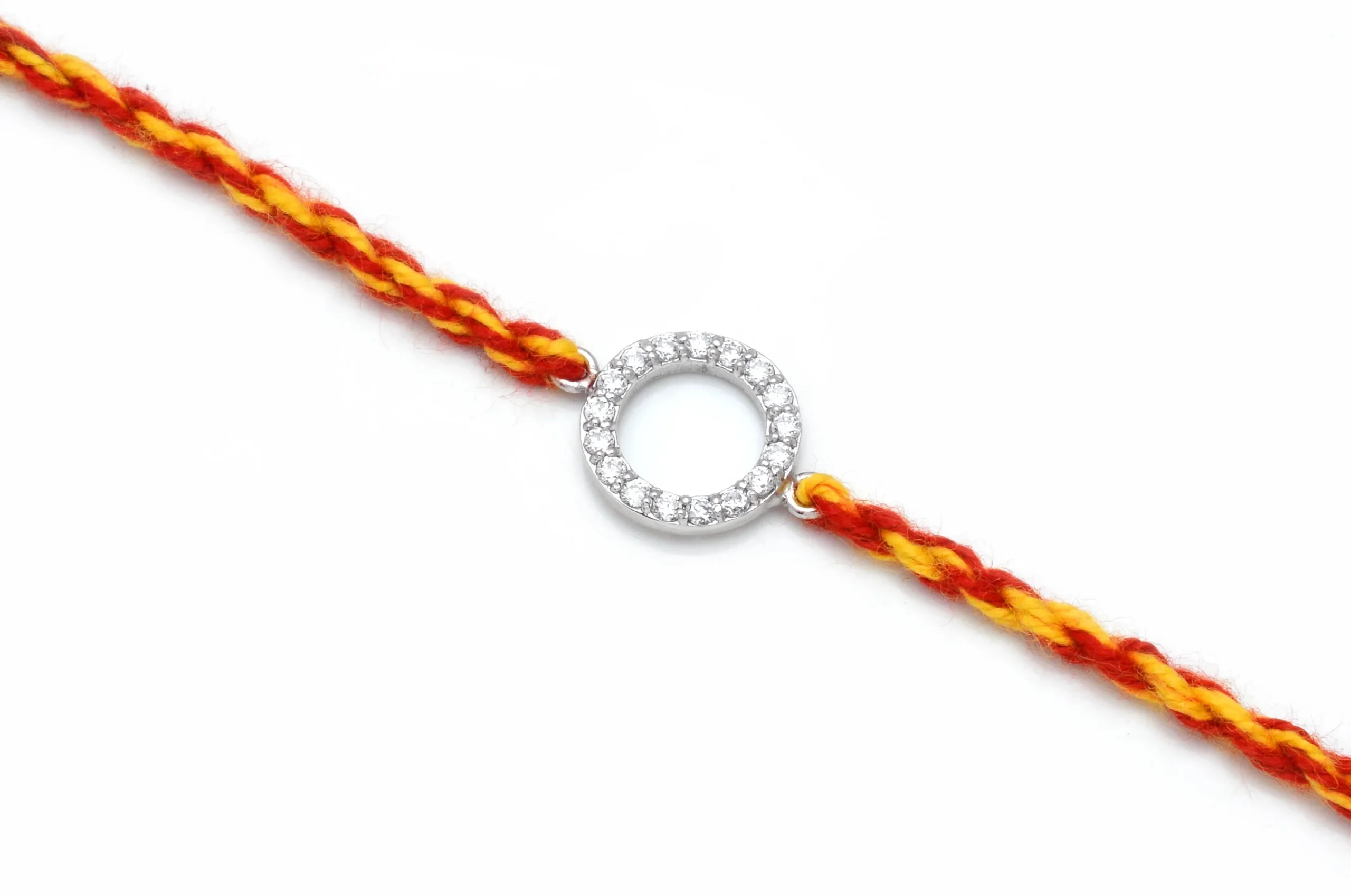 Zirconia Crystal Rakhi Set for Bhai & Bhabhi - Image 3
