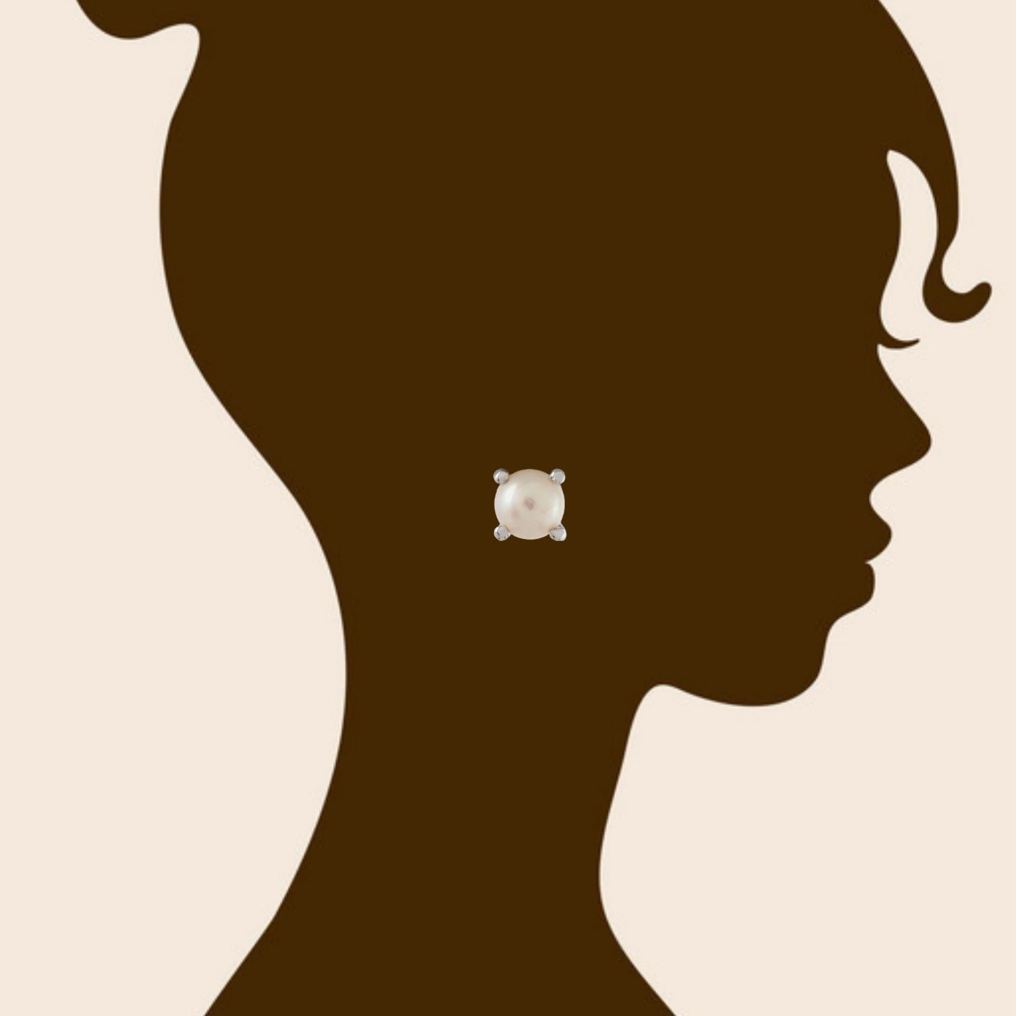 Elegant Freshwater Pearl (Moti) Round Stud Earrings - Image 5