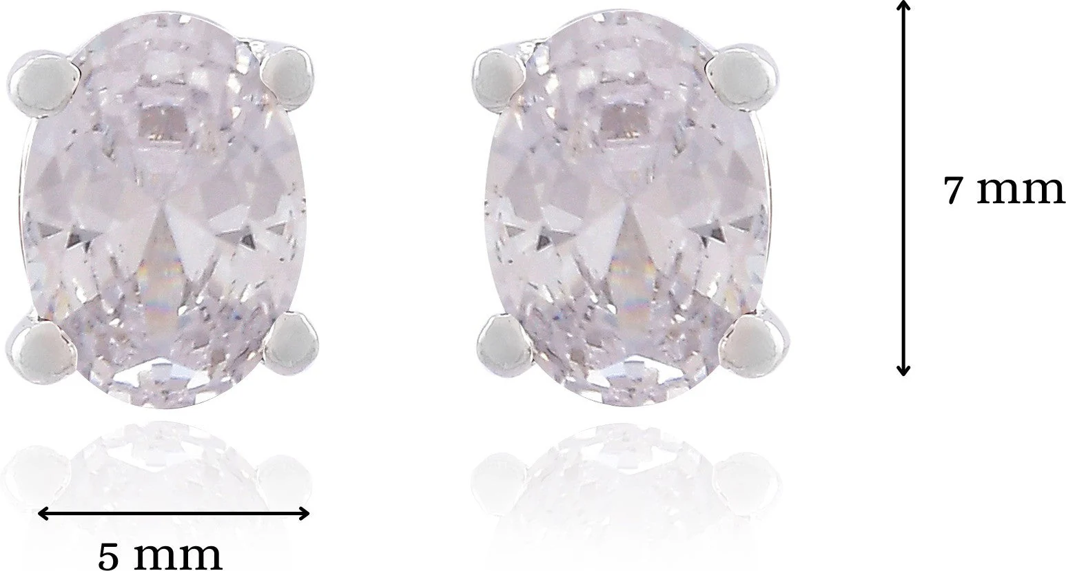 Elegant Oval Cut Zirconia Crystal Stud Earrings - Image 3