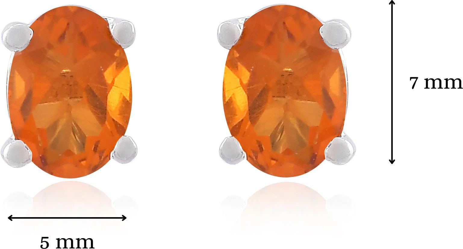 Radiant Natural Golden Topaz Gemstone Oval Stud Earrings - Image 3