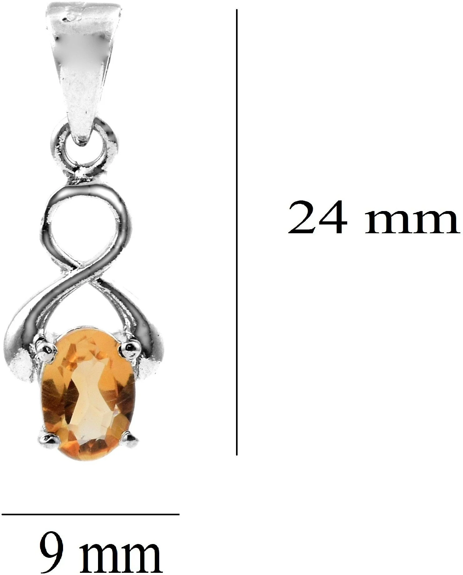 Radiant Natural Citrine Gemstone Pendant & Chain - Image 6