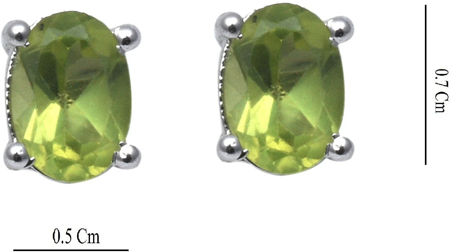 Radiant Natural Peridot Gemstone Stud Earrings - Image 4