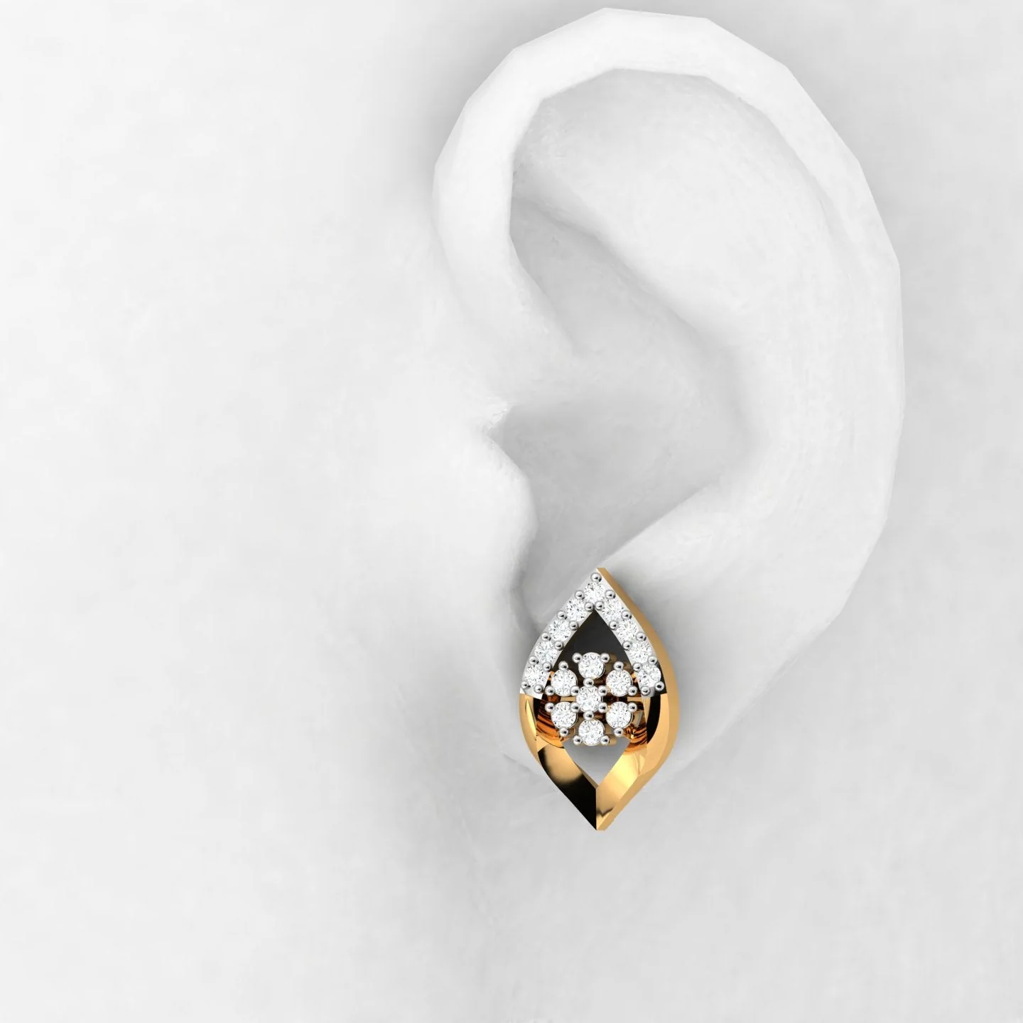 Gleaming Aura Bloom Stud Earrings - Image 4