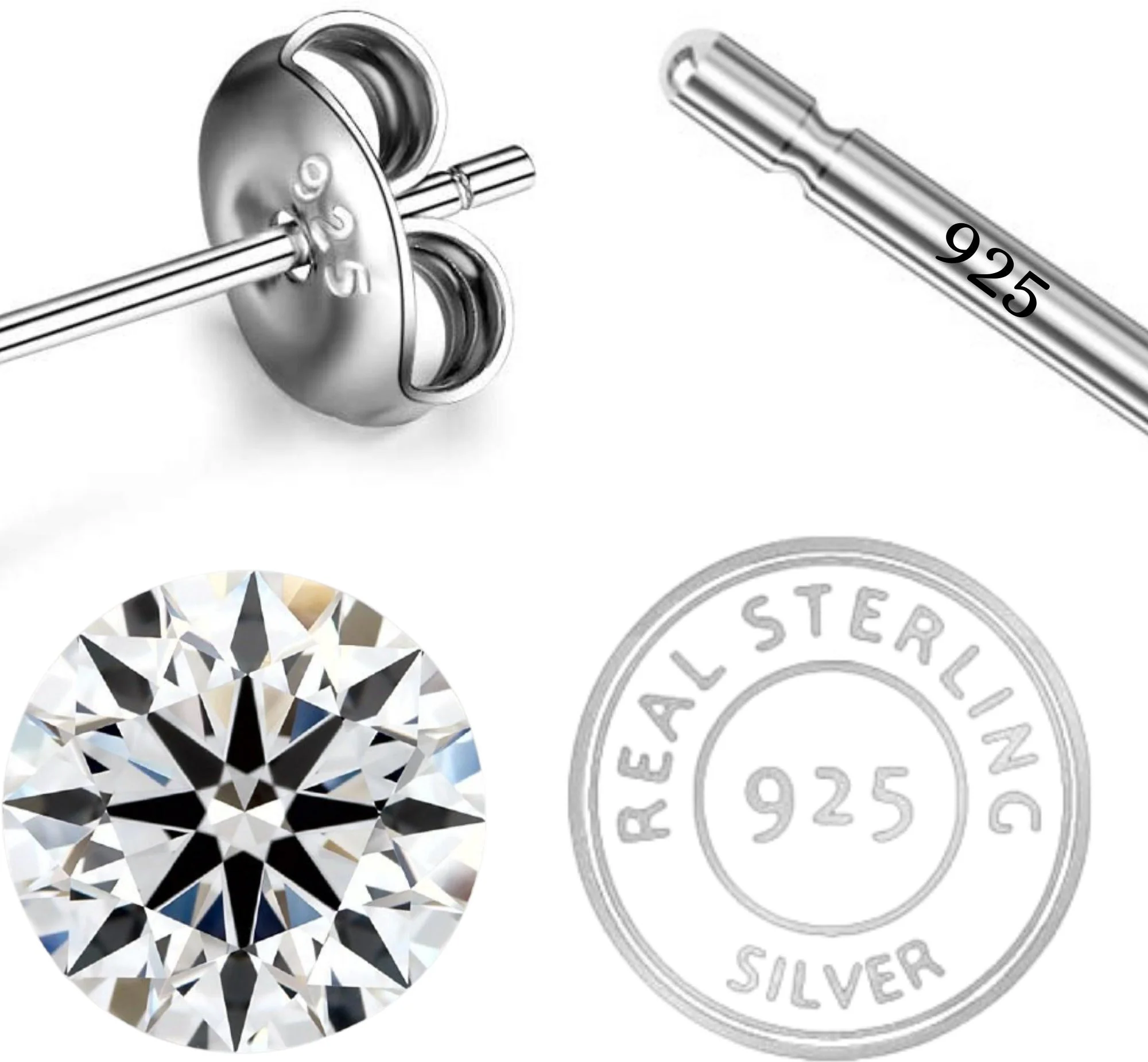 Timeless Round Brilliant Cut Zirconia Crystal Stud Earrings - Image 4