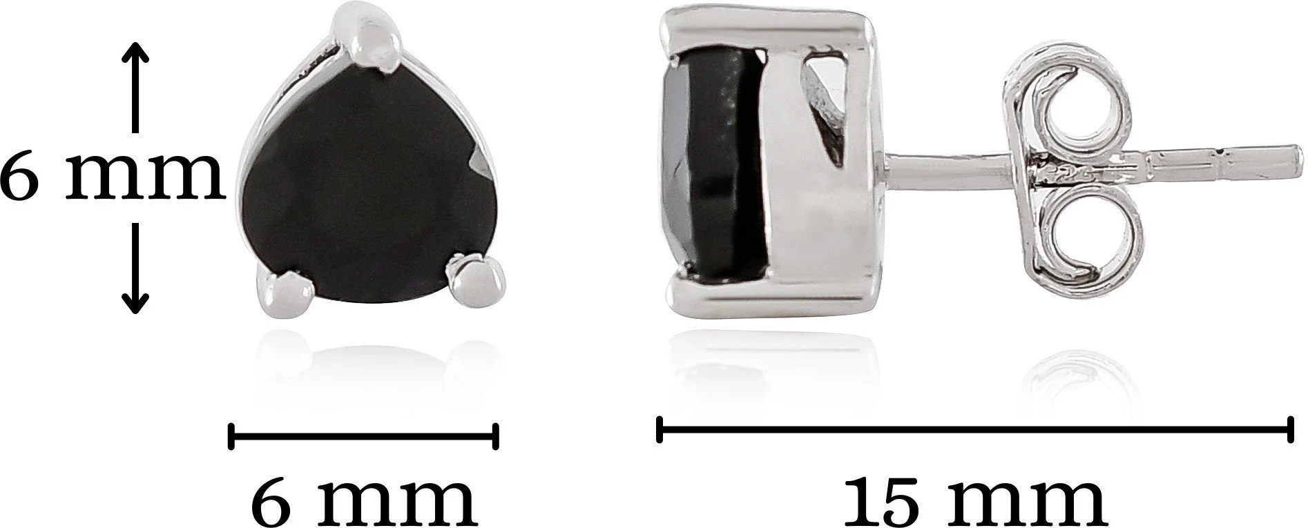 Elegant Trillion Cut Natural Black Onyx Gemstone Stud Earrings - Image 5