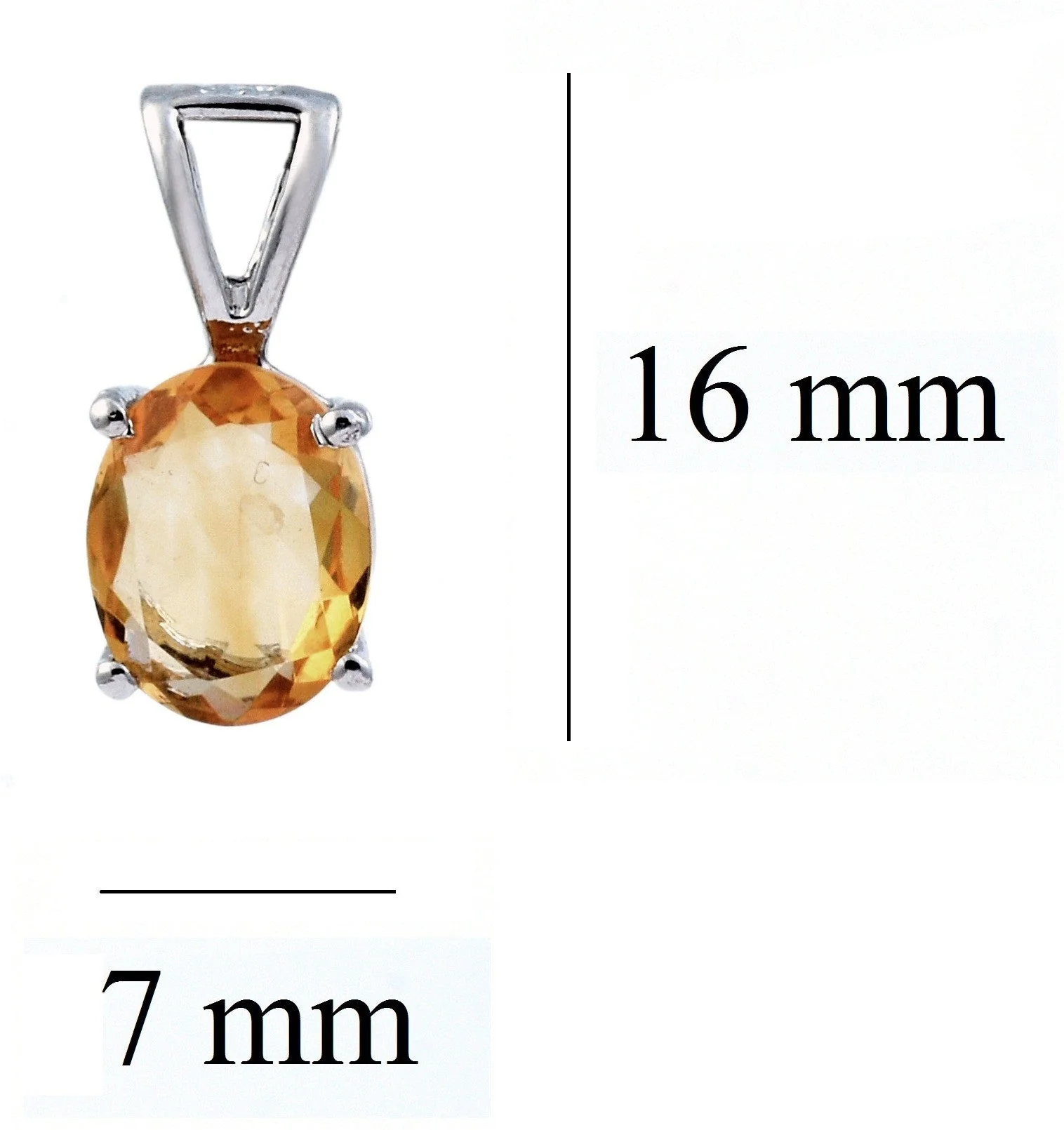 Radiant Natural Citrine Gemstone Oval Pendant - Image 5