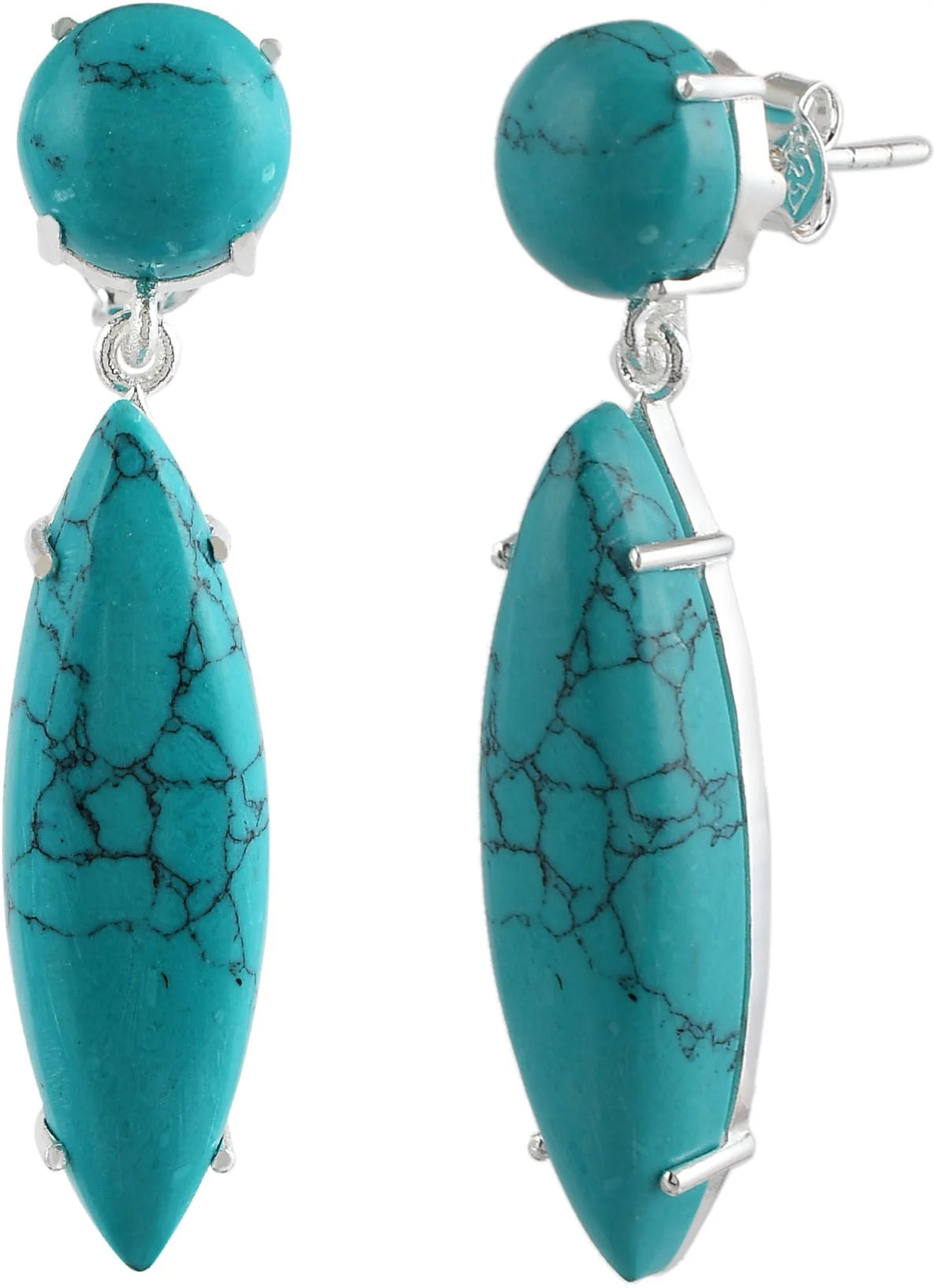 Natural Labradorite Gemstone Drop Dangler Earrings - Image 4