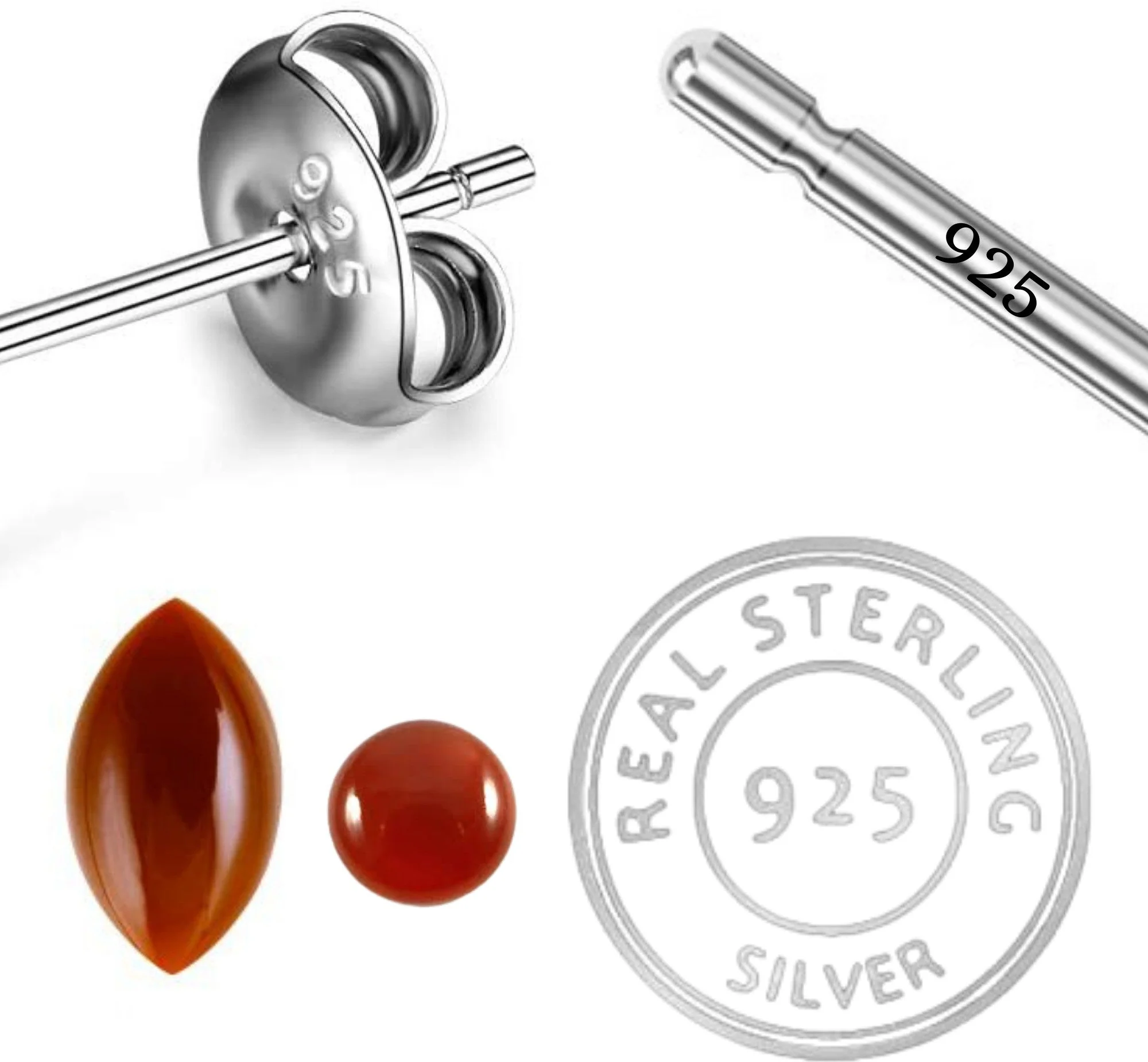 Elegant Natural Red Onyx Gemstone Dangler Drop Earrings - Image 6