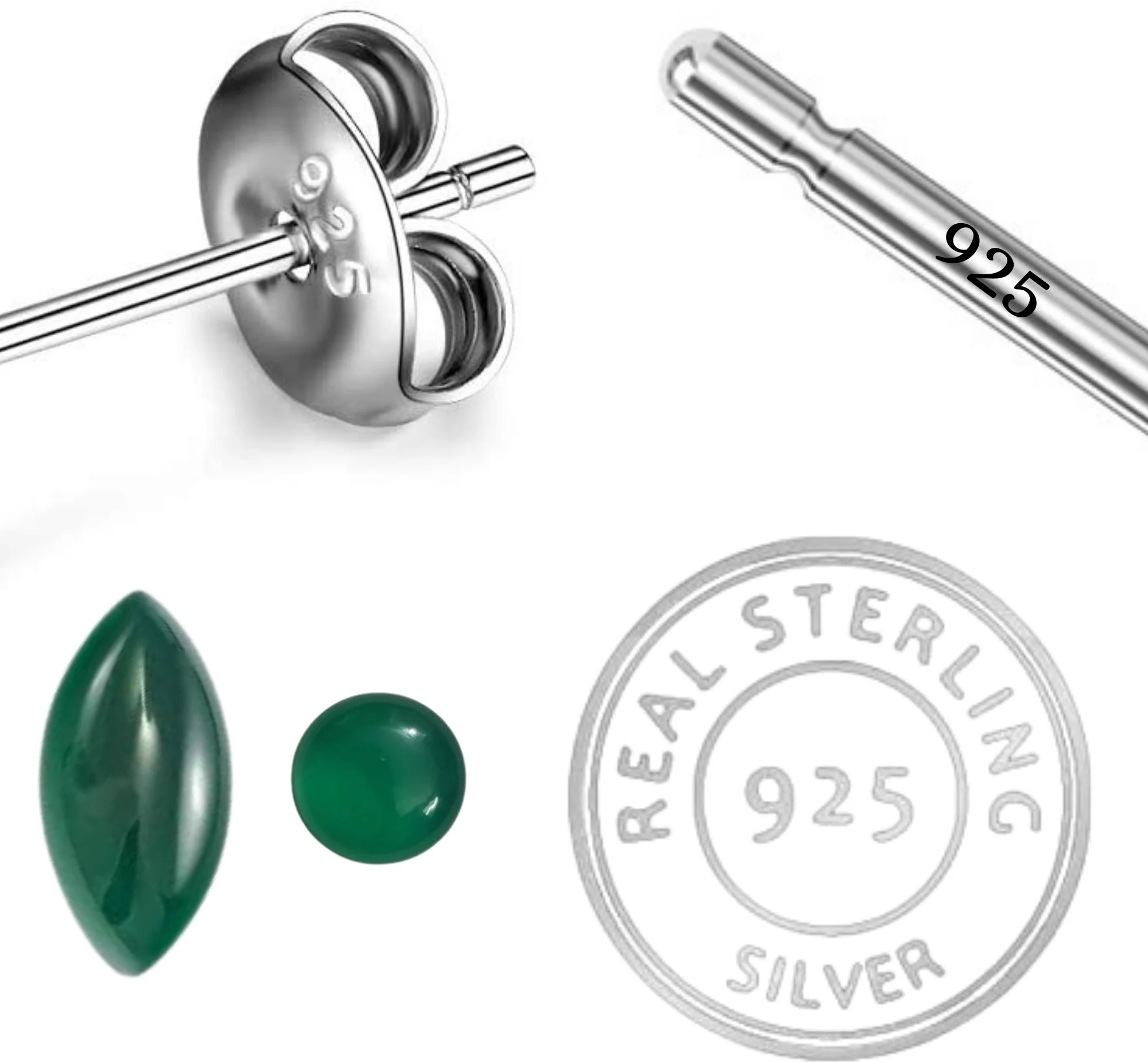 Natural Green Onyx Gemstone Dangler Drop Earrings for Women - Image 5