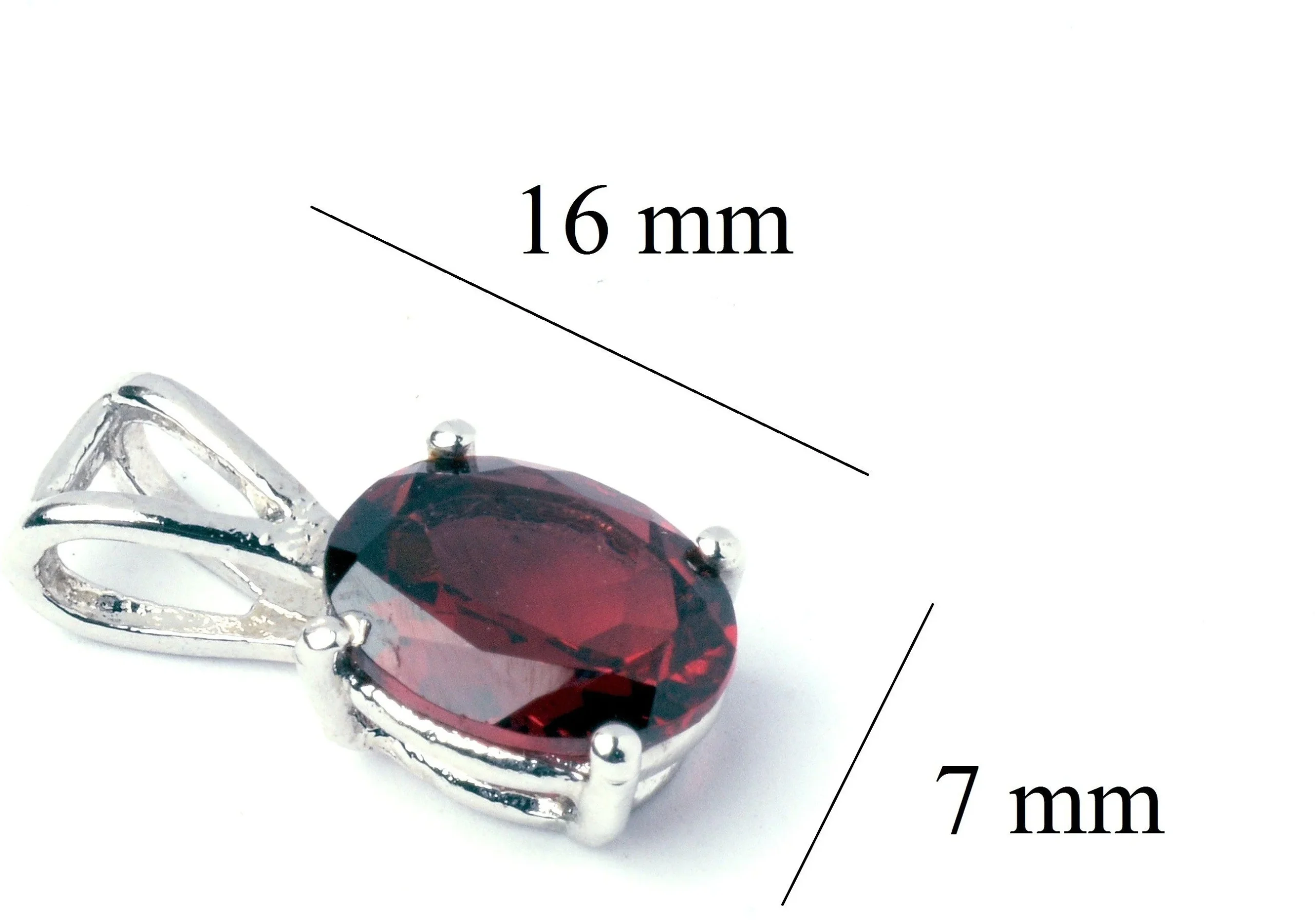 Radiant Natural Garnet Gemstone Pendant - Image 6